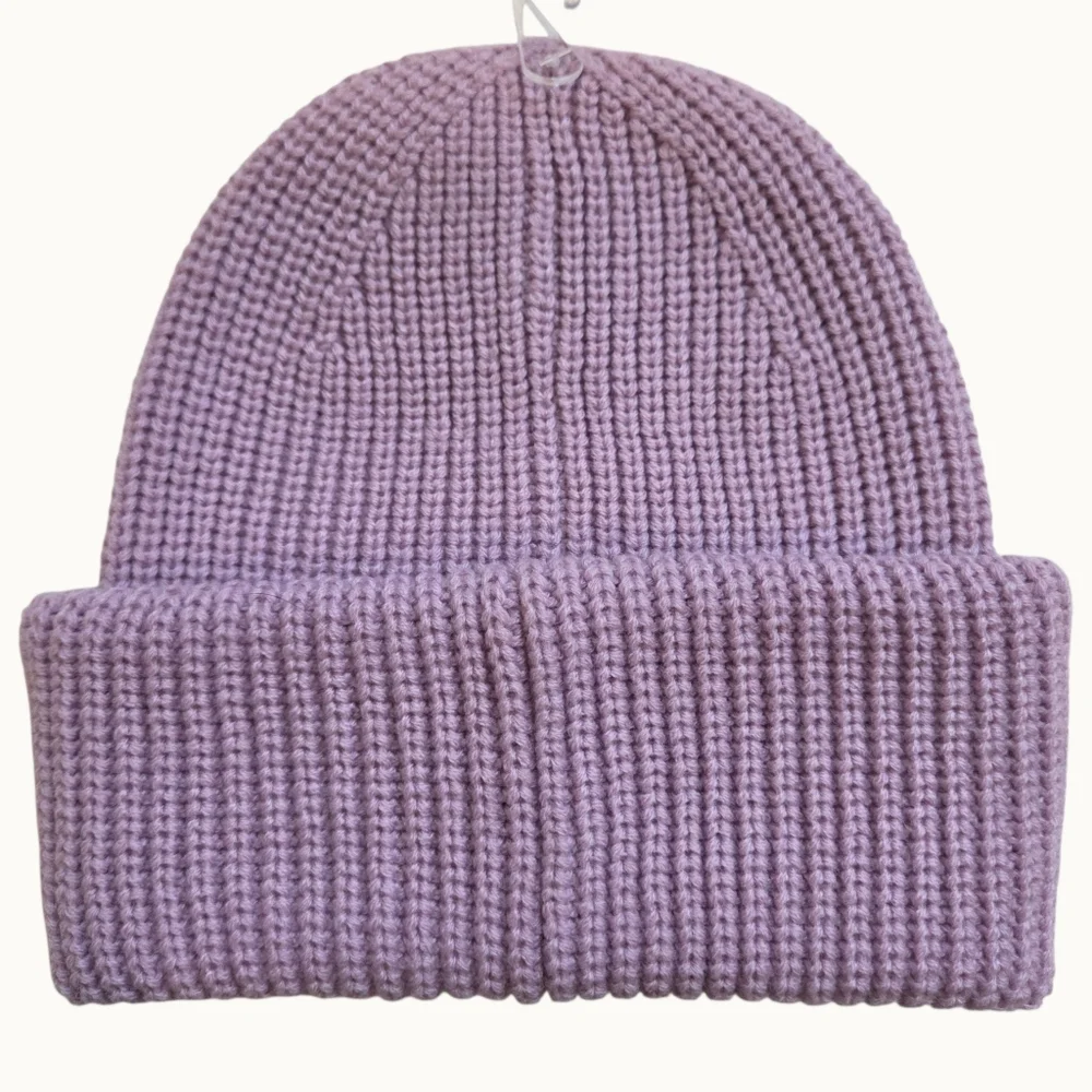 NWT Coach Faded Pink Ribbed Knit Beanie with Woven Logo Patch - Picture 5 of 5